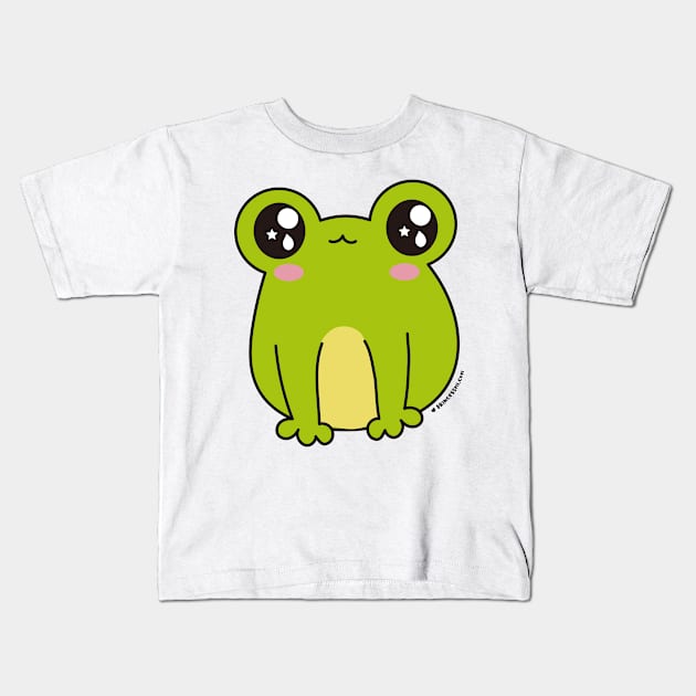 cute frog, kawaii frog cartoon Kids T-Shirt by princessmi-com